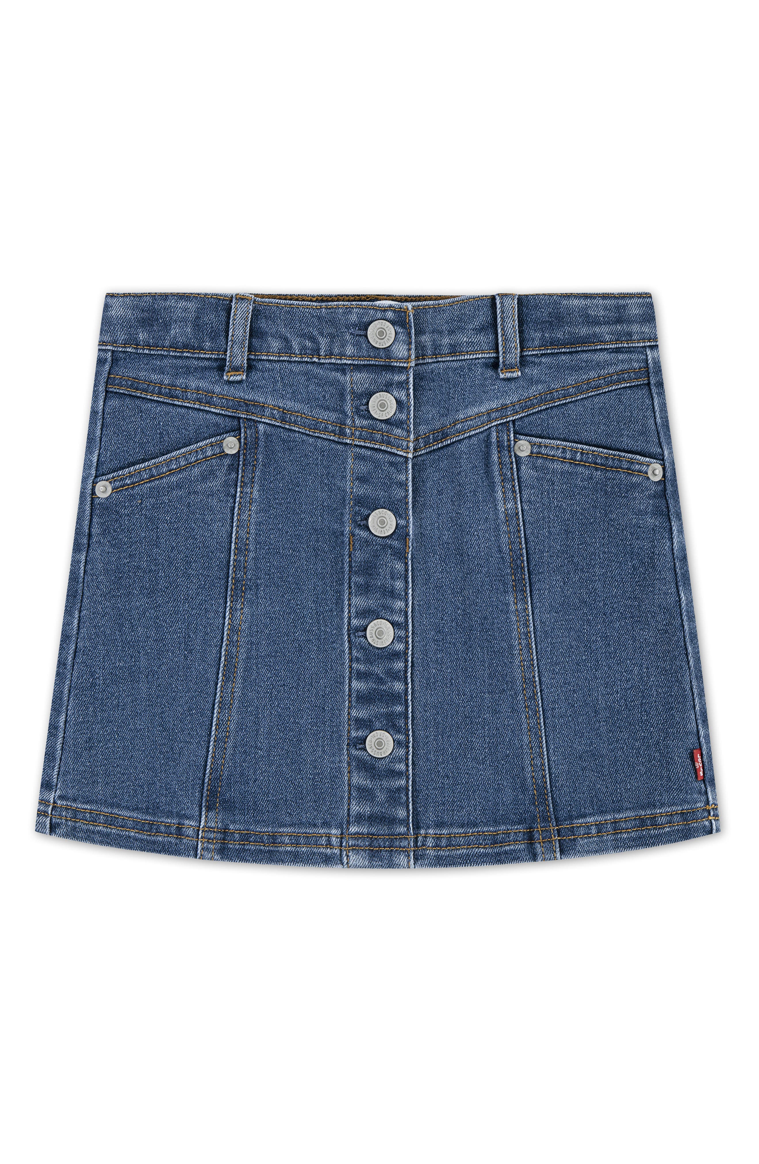 Levi's Kids' Button Front Denim Miniskirt