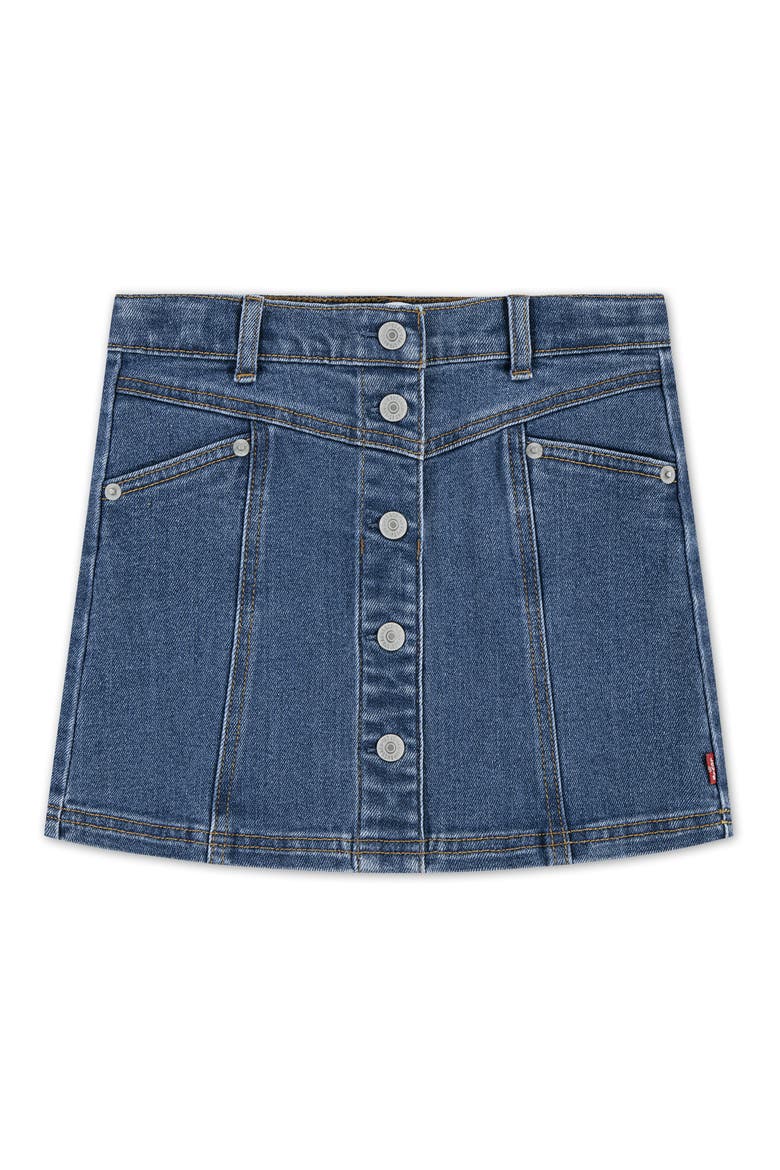 Kids' Button Front Denim Miniskirt, Main, color, RODEO