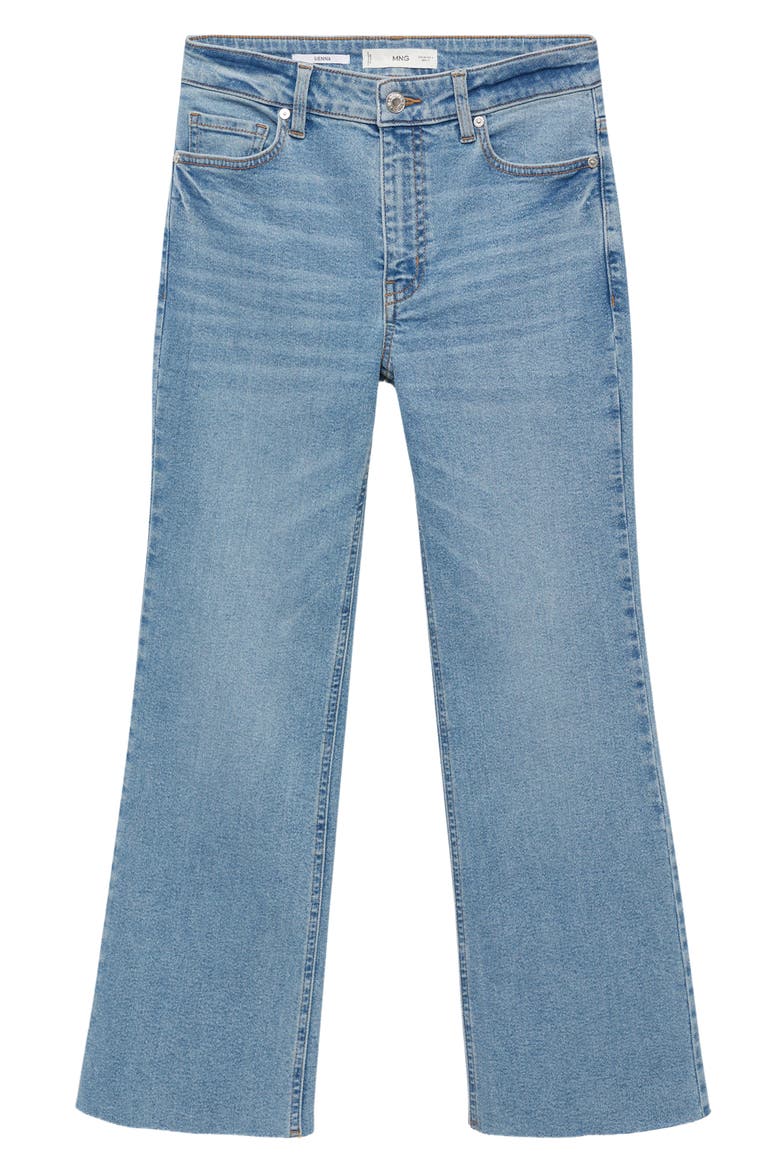 Sienna Raw Hem Crop Flare Jeans, Alternate, color, MEDIUM BLUE