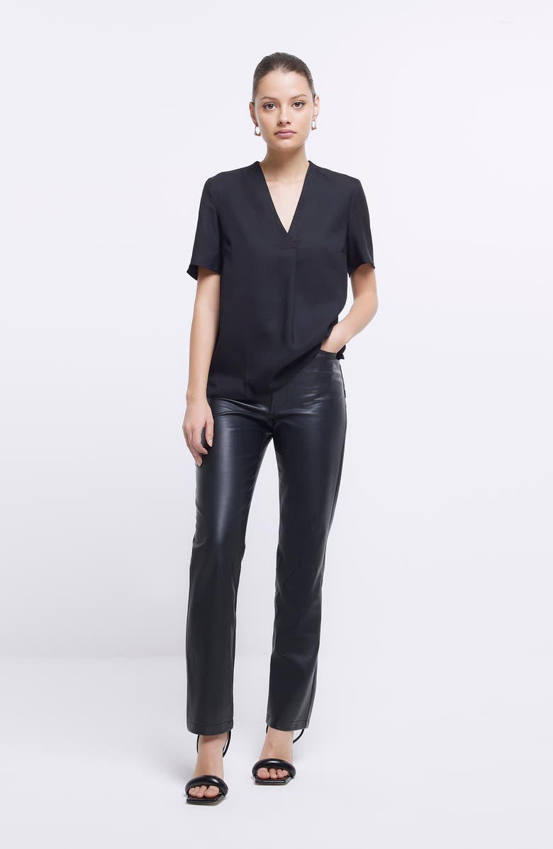 River Island Smart V-Neck Top, Alternate, color, 