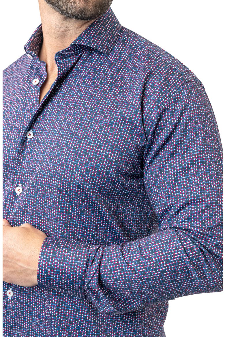 Einstein Stretchchain 60 Multi Contemporary Fit Button-Up Shirt, Alternate, color, PURPLE