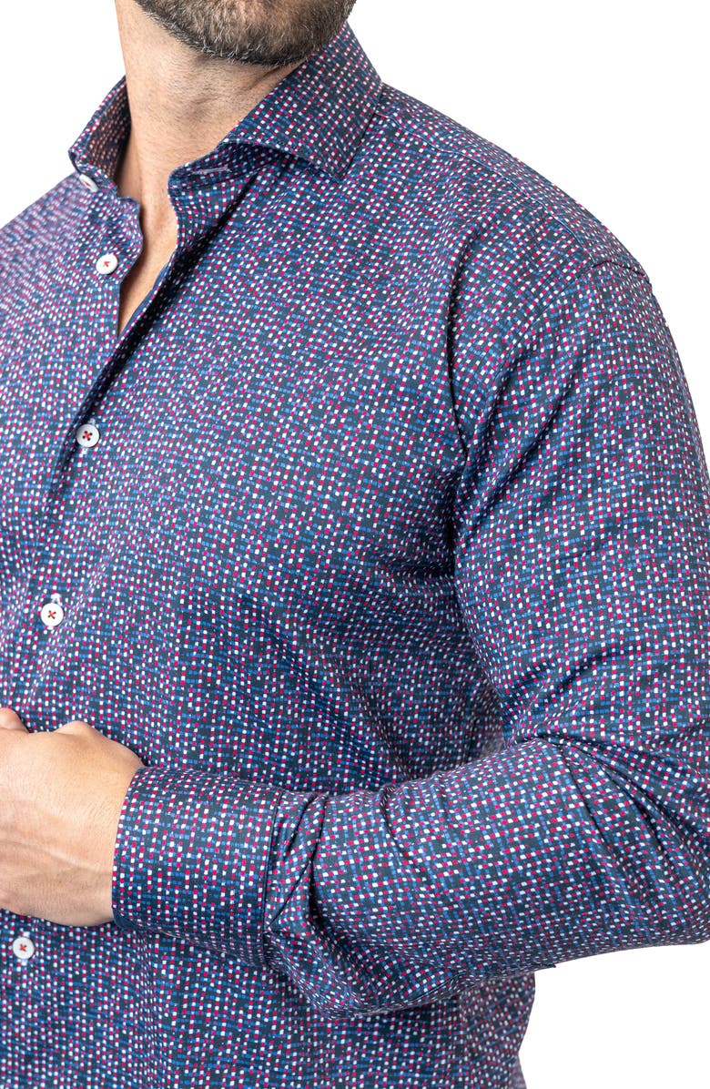 Maceoo Einstein Stretchchain 60 Multi Contemporary Fit Button-Up Shirt, Alternate, color, Purple