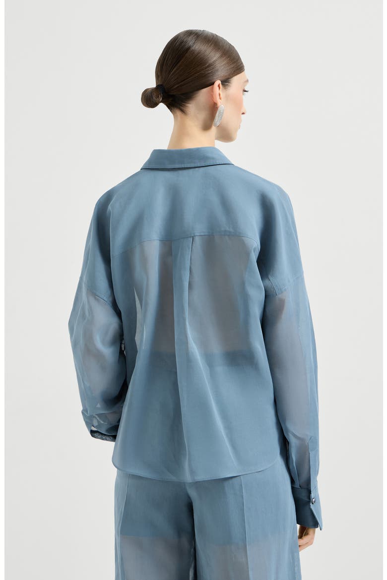 Organza shirt, Alternate, color, Azure