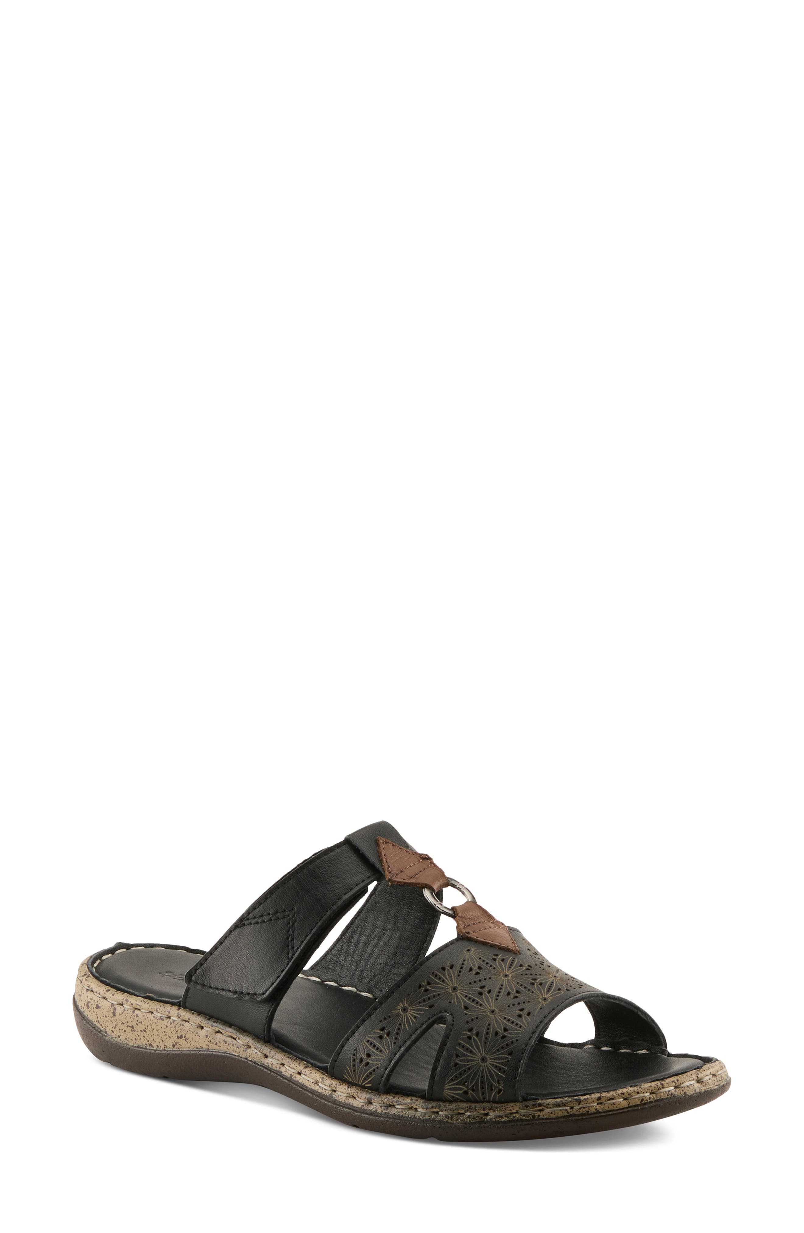 Spring Step Virelle Slide Sandal, Main, color, Black