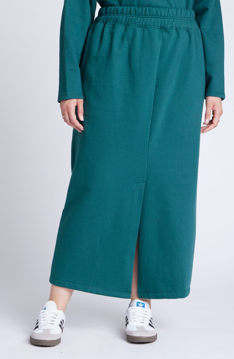 ELOQUII French Terry Maxi Skirt, Main, color, 