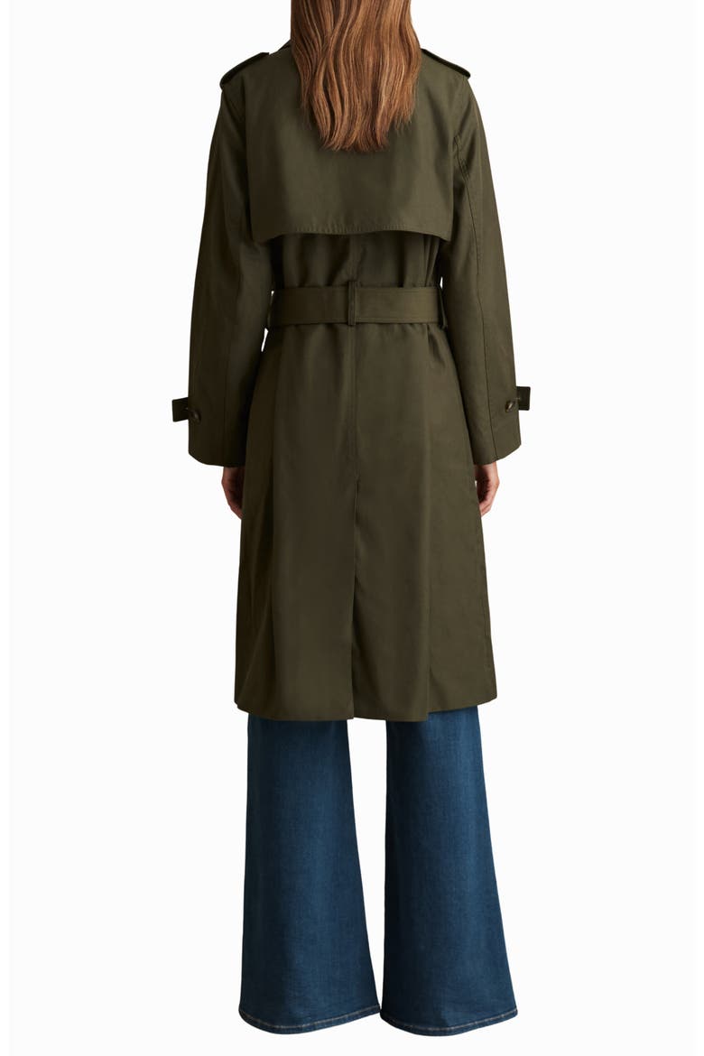 Azura Hooded Double Breasted Trench Coat, Alternate, color, KHAKI