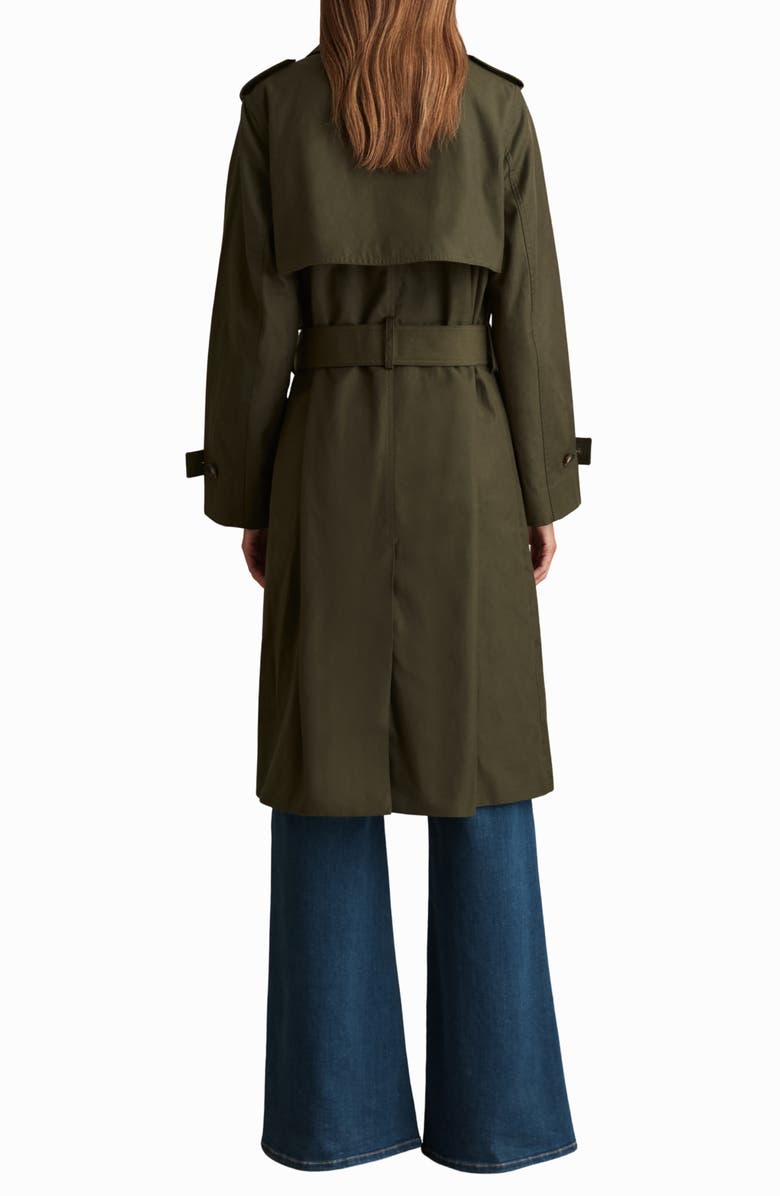 Reiss Azura Hooded Double Breasted Trench Coat, Alternate, color, Khaki