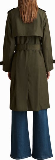 Reiss Azura Hooded Double Breasted Trench Coat | Nordstrom