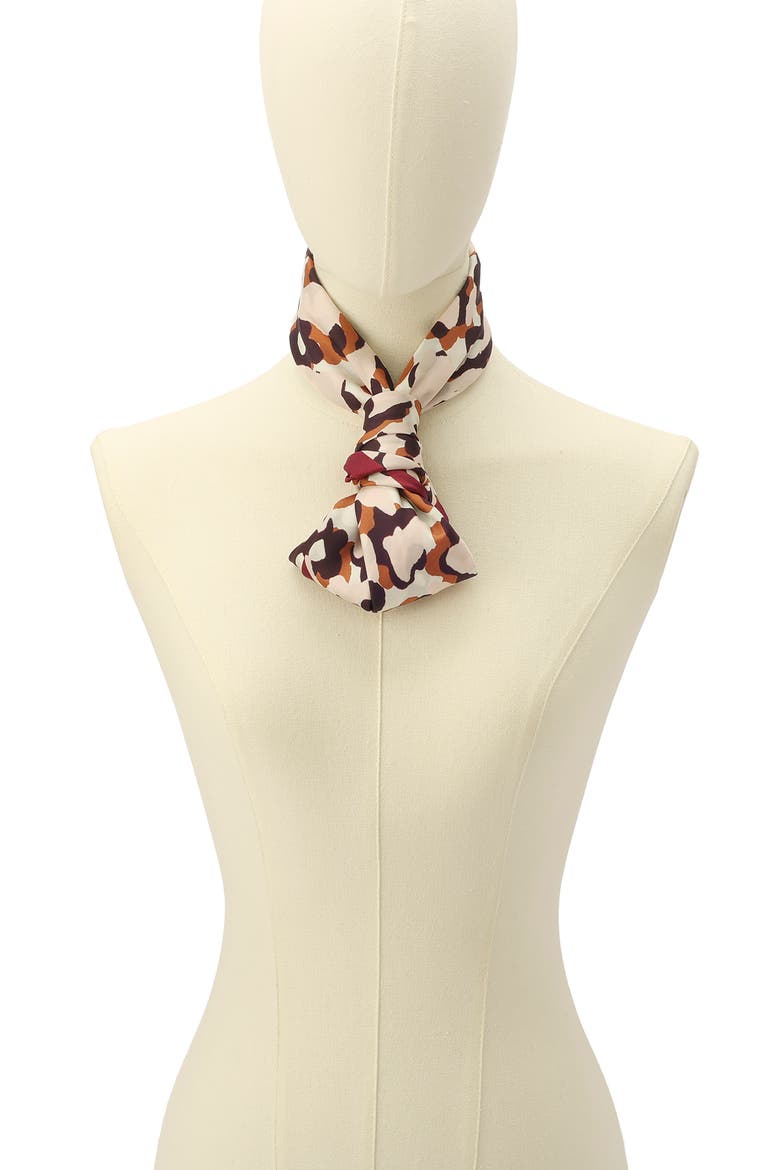 Surreal Leopard Silk Square Scarf, Alternate, color, PEACH TEA/ ORANGE HONEY