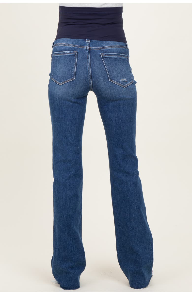 PinkBlush Frayed Hem Bootcut Maternity Jeans, Alternate, color, Navy Blue