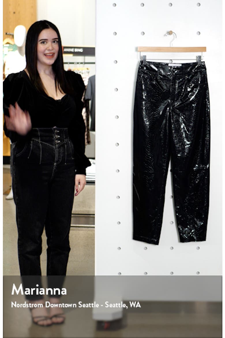 Elsa Snake Embossed Leather Pants video