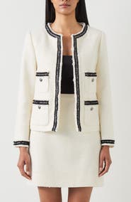 LK Bennett Charlie Contrast Trim Tweed Jacket