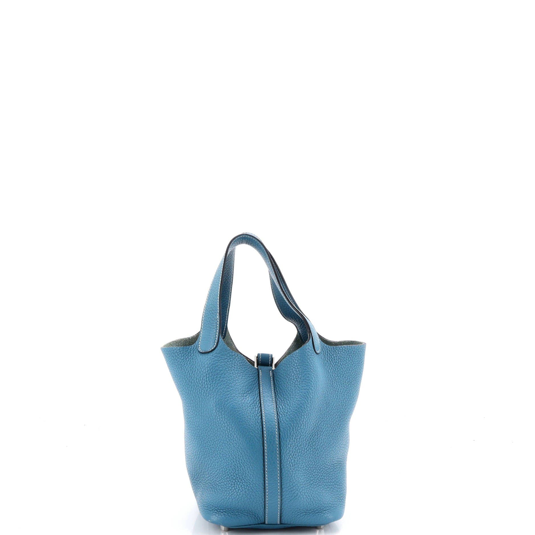 Pre-Owned Hermes Picotin Bag Clemence PM, Alternate, color, Bleu Jean