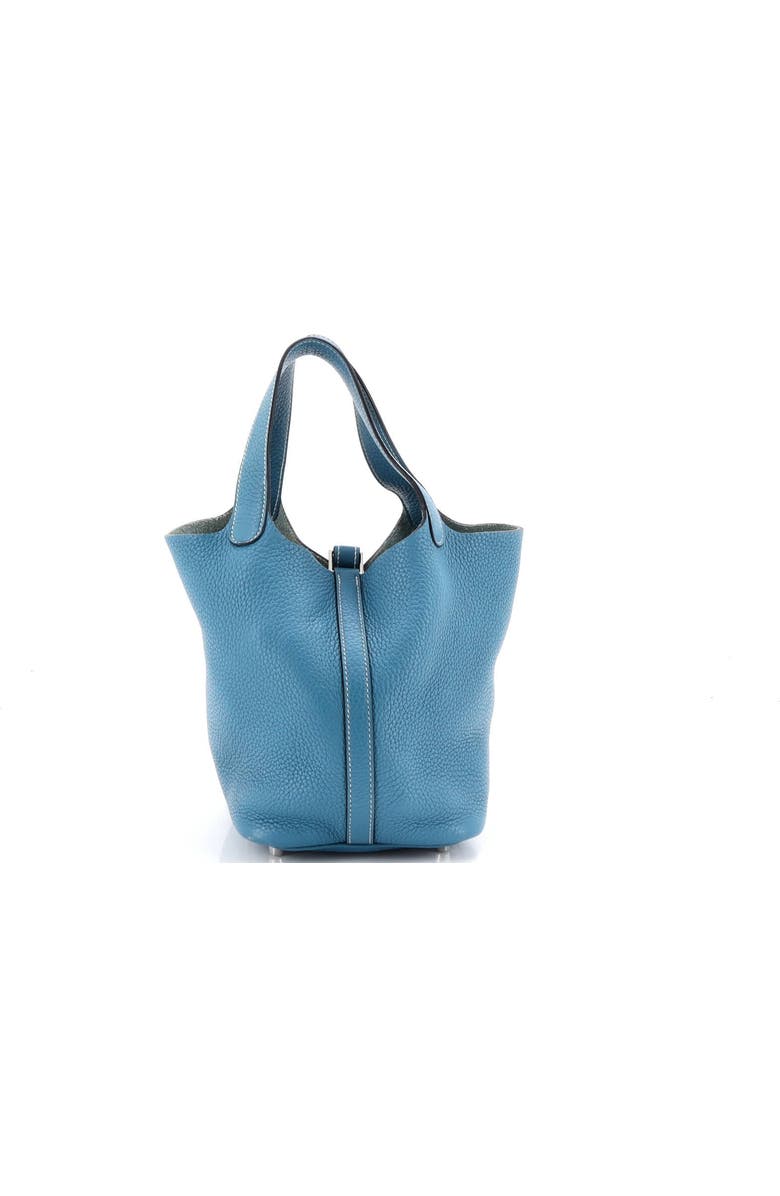 Pre-Owned Hermes Picotin Bag Clemence PM, Alternate, color, Bleu Jean