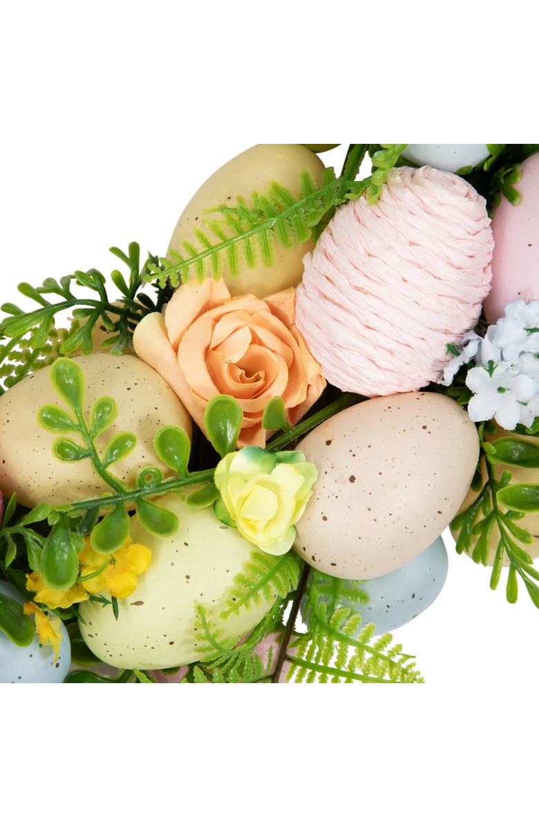 Northlight Roses and Easter Eggs Small Artificial Spring Wreath - 15", Alternate, color, 