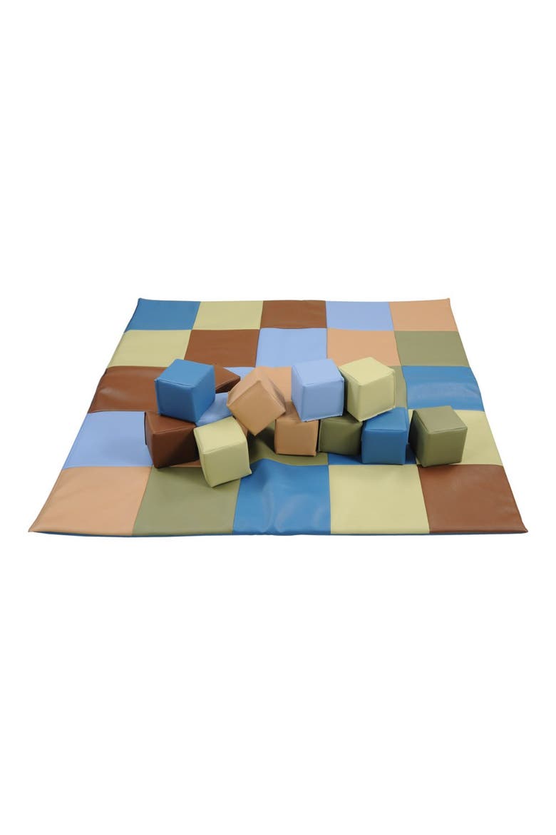 Woodland Patchwork Natural Colored Toddler Blocks - 12 Pieces, Alternate, color, Multicolored