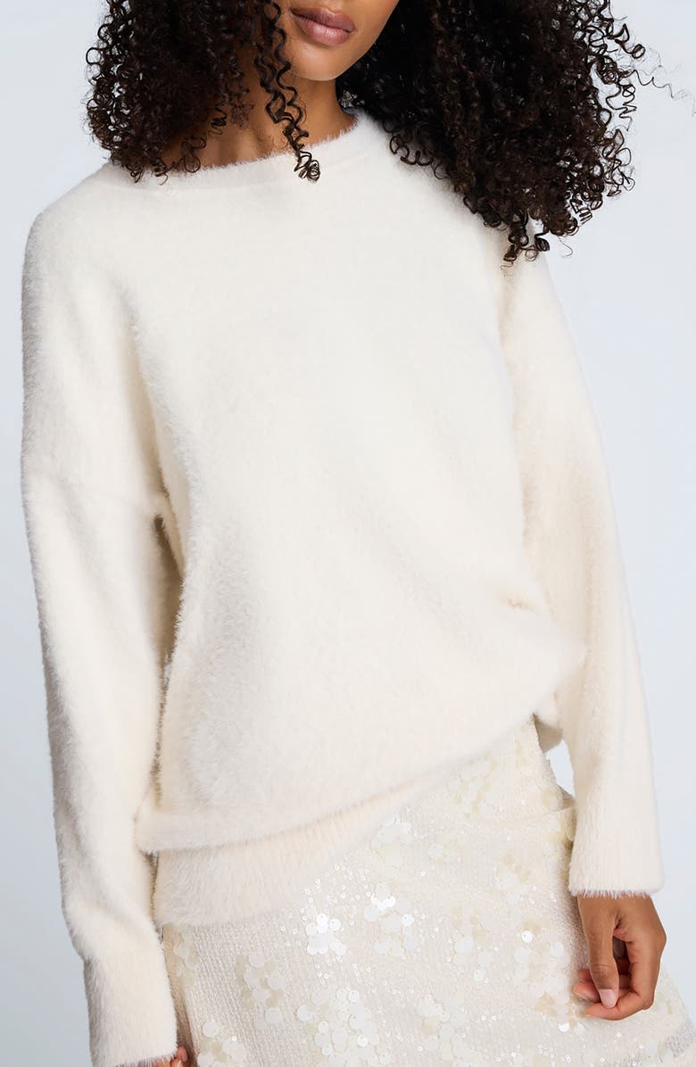 Kenneth Cole Eyelash Crewneck Sweater, Main, color, Oyster