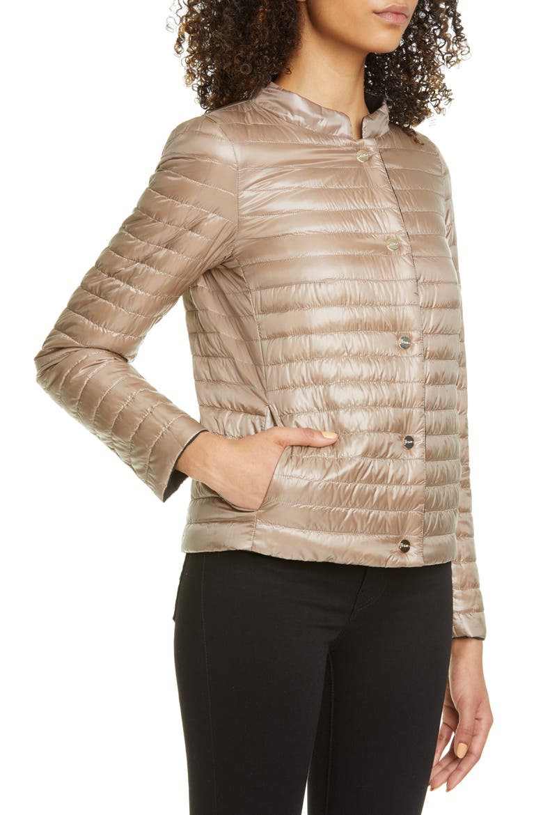 Reversible Water Repellent Down Puffer Jacket, Alternate, color, BLACK/ TAUPE
