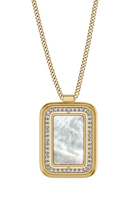 Raquel Mother of Pearl Spinning Pendant Necklace