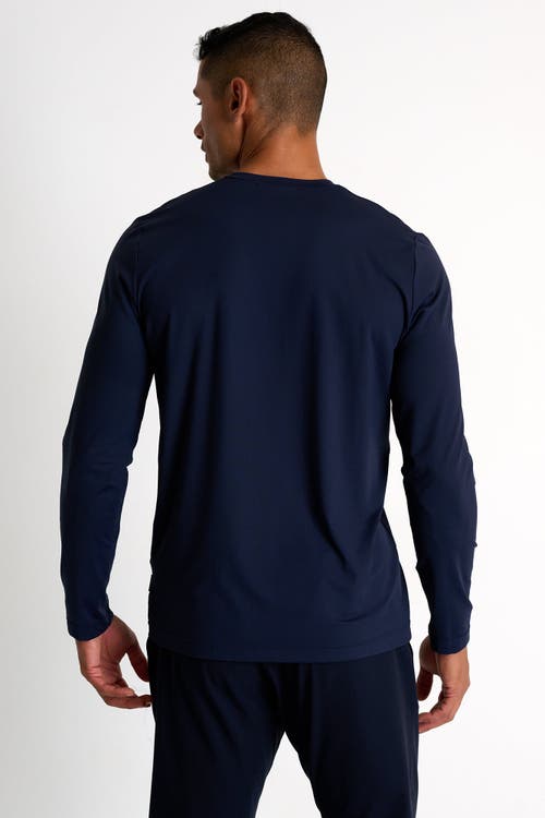 Shan Microfiber Long-sleeve V-neck In Navy