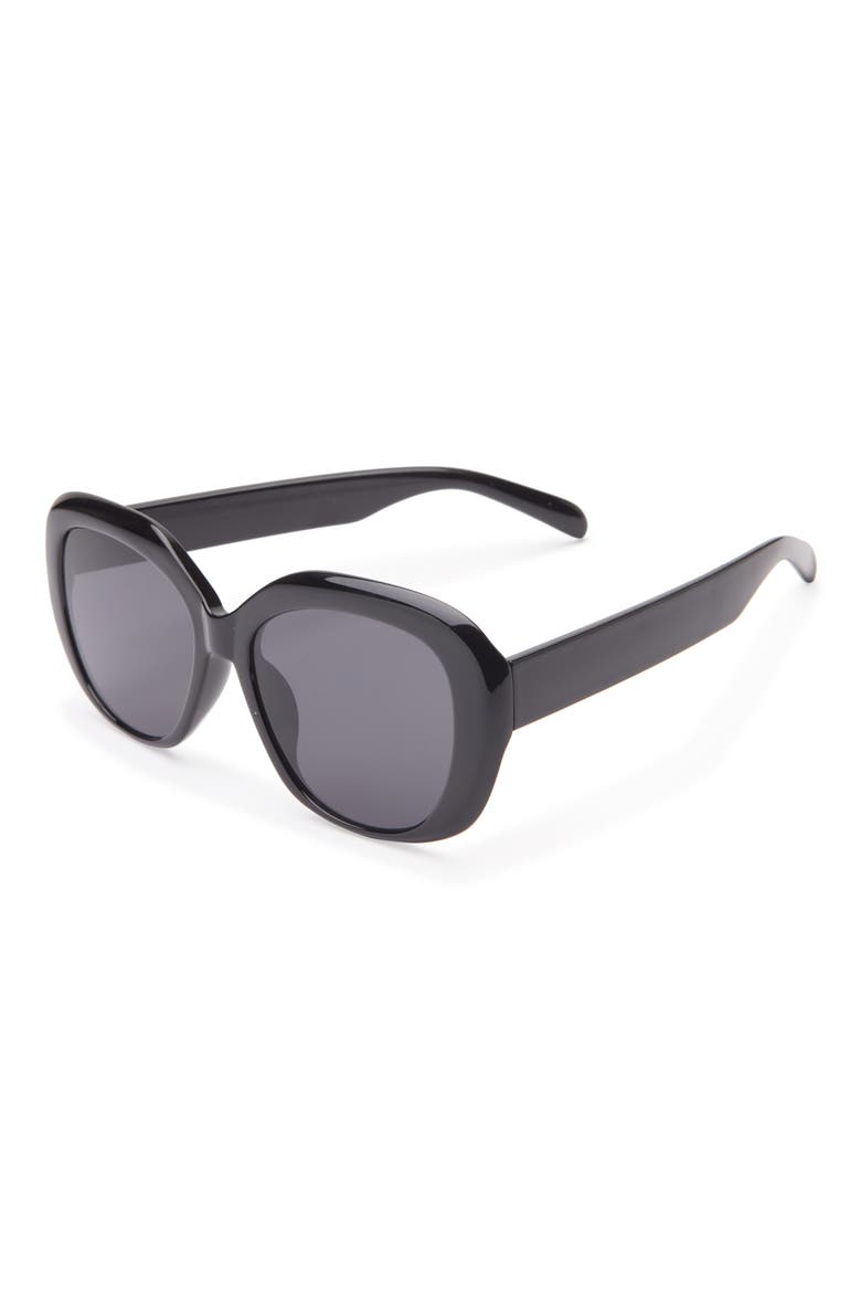 Oversize Round Sunglasses, Alternate, color, BLACK