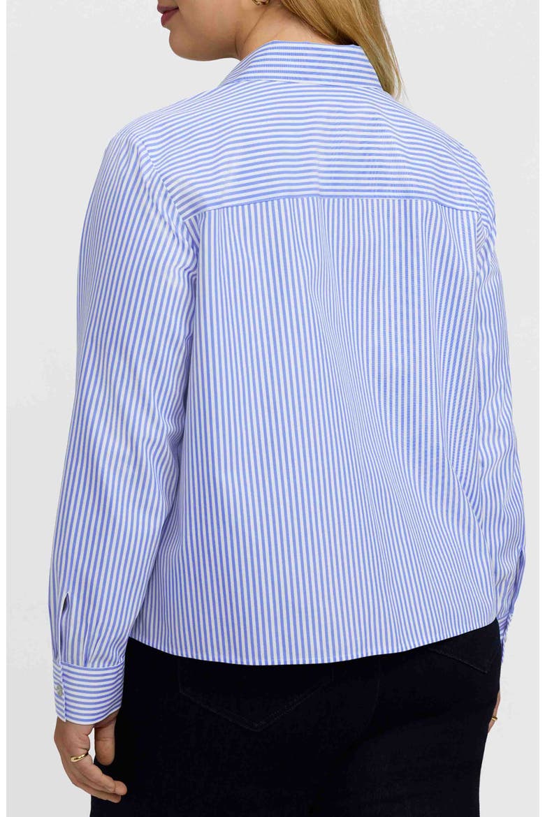 Jodie Stripe Cotton Button-Up Blouse, Alternate, color, POWDER BLUE/ WHITE