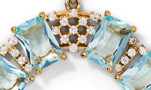 Nadri Blue Lagoon Mixed Stone Circle Drop Earrings In 18k Gold Plated