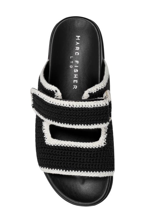 Marc Fisher Ltd Raffia Dual-buckle Sporty Sandals In Black