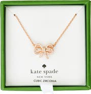 Kate Spade New York bow meets girl pavé cubic zirconia pendant necklace