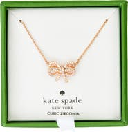 Kate Spade New York bow meets girl pavé cubic zirconia pendant necklace
