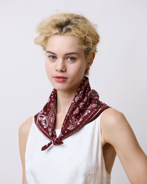 Lost Pattern Nyc "paisley" Silk Bandana Scarf In Multi
