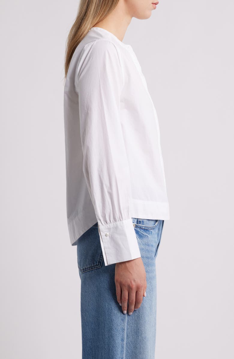 Caslon<sup>®</sup> Paper Long Sleeve Cotton Poplin Button-Up Shirt, Alternate, color, White