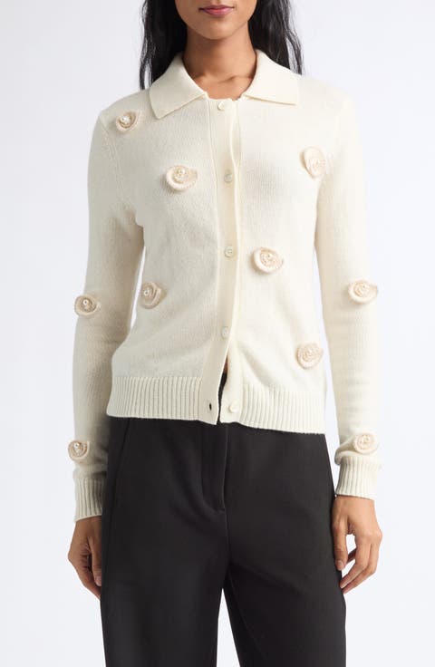 Embellished Shell Appliqué Cardigan