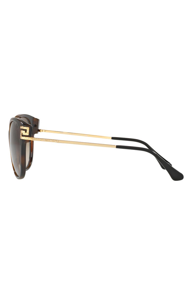 Versace 57mm Gradient Cat Eye Sunglasses, Alternate, color, Havana / Light/Dark Brown Gradient