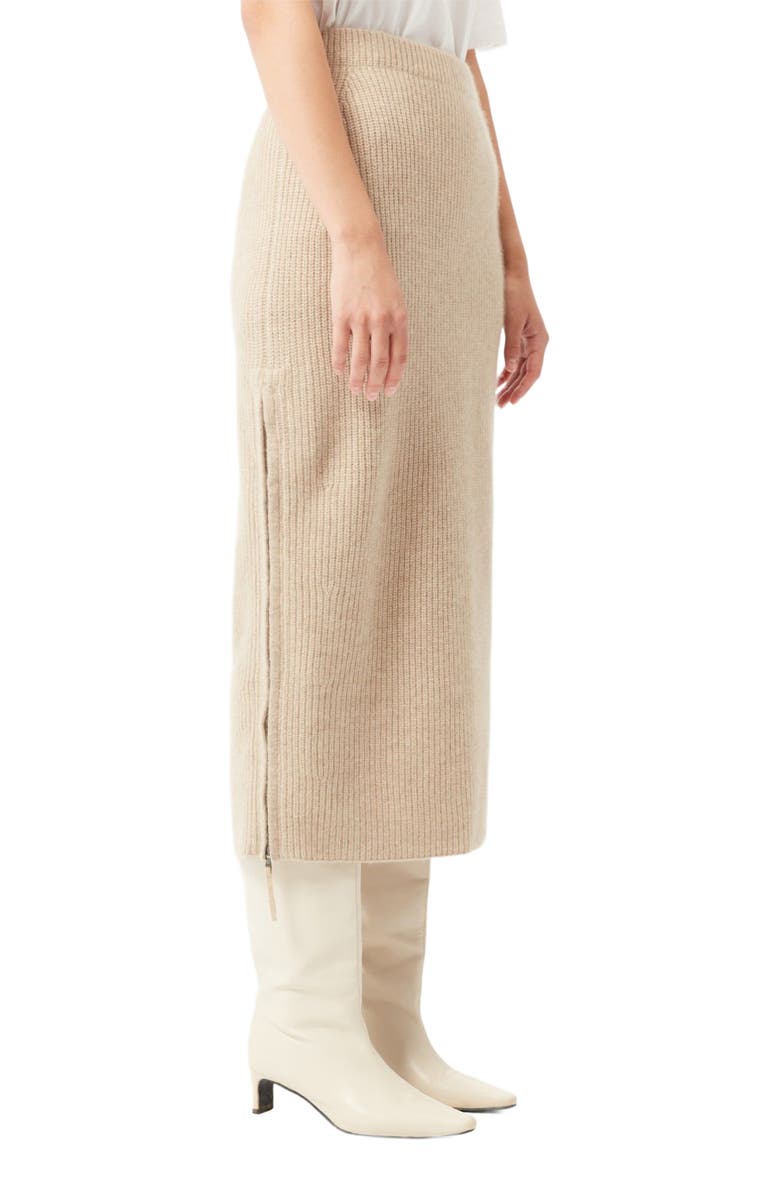 GOBI Mongolian Cashmere Cashmere Skirt with Zip, Alternate, color, 