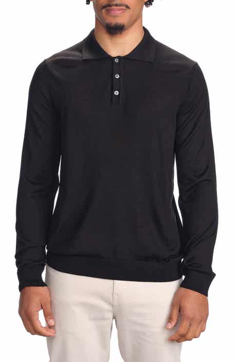 STUDIO GARNET LOS ANGELES Lightweight Merino Wool Three-Button Polo