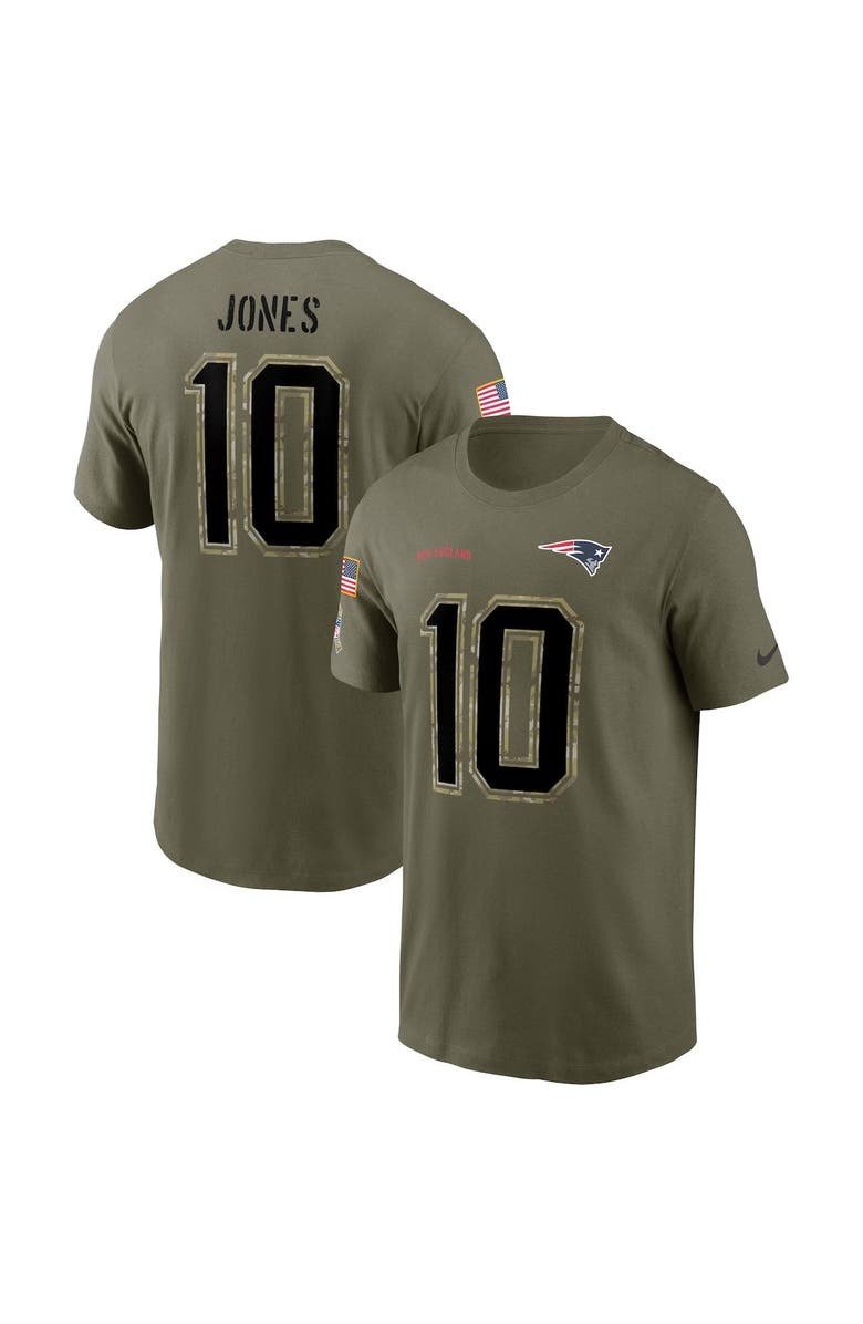 Nike Men's Nike Mac Jones Olive New England Patriots 2022 Salute To Service Name & Number T-Shirt, Alternate, color, 
