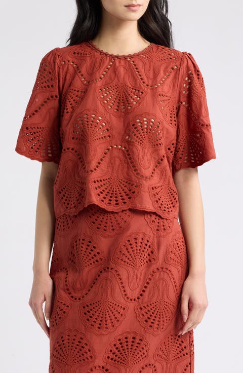 Cannes Eyelet Cotton Top