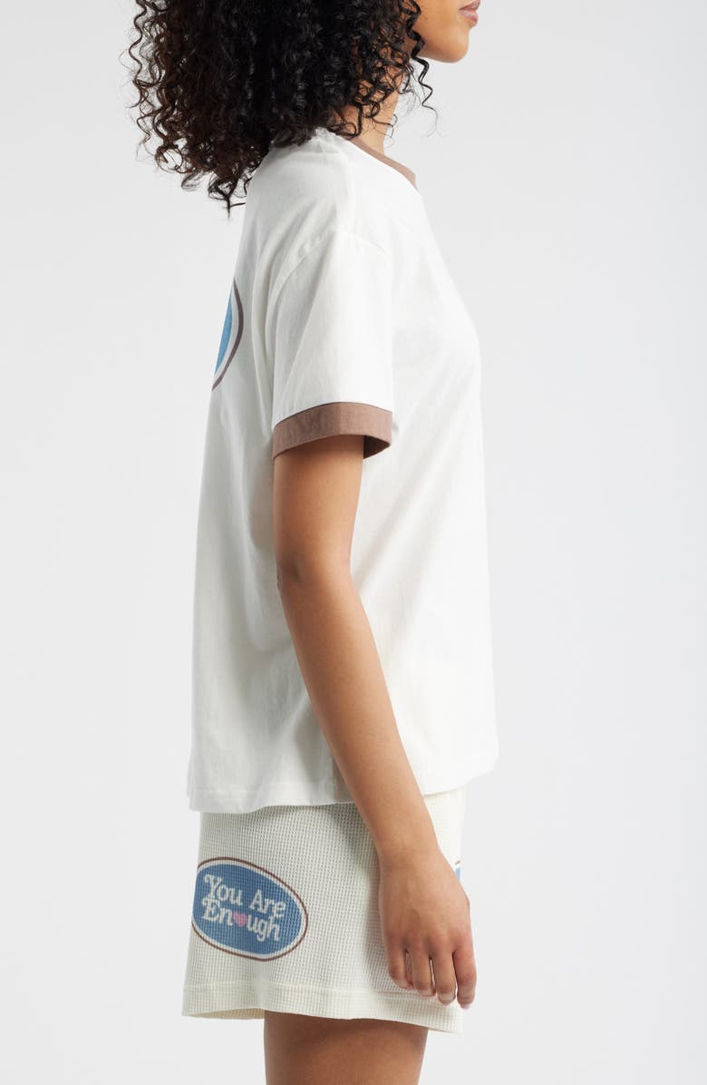 THE MAYFAIR GROUP You Are Enough Cotton Ringer T-Shirt, Alternate, color, White