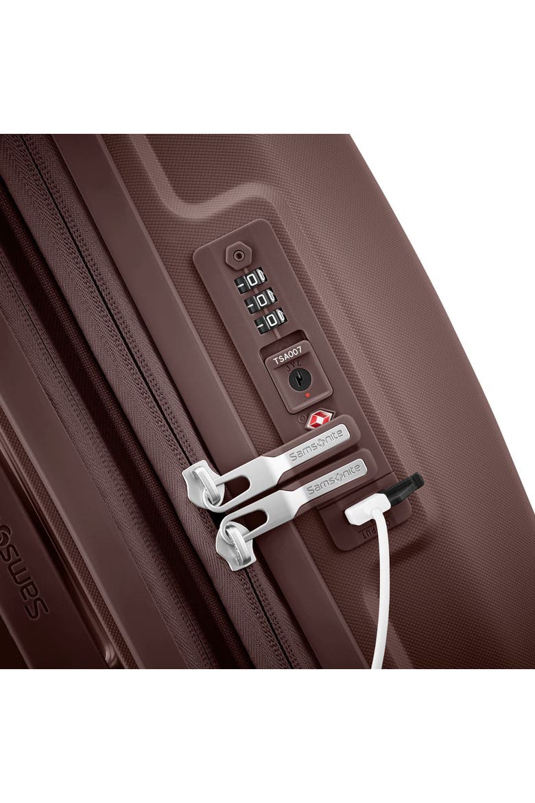 Outline Pro 21" Carry On Spinner Luggage, Alternate, color, Cocoa Chocolate Mauve