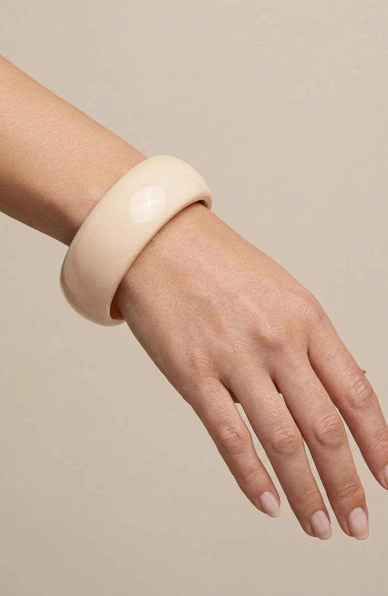 JARDIN Resin Hinge Cuff Bracelet, Alternate, color, White Ivory