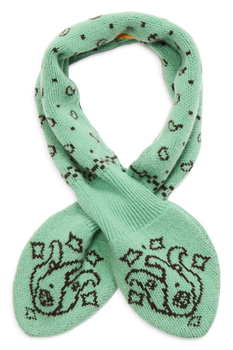 Wool & Cashmere Bandana Bowtie Scarf, Main, color, HIGHLAND/ BURNT COCOA