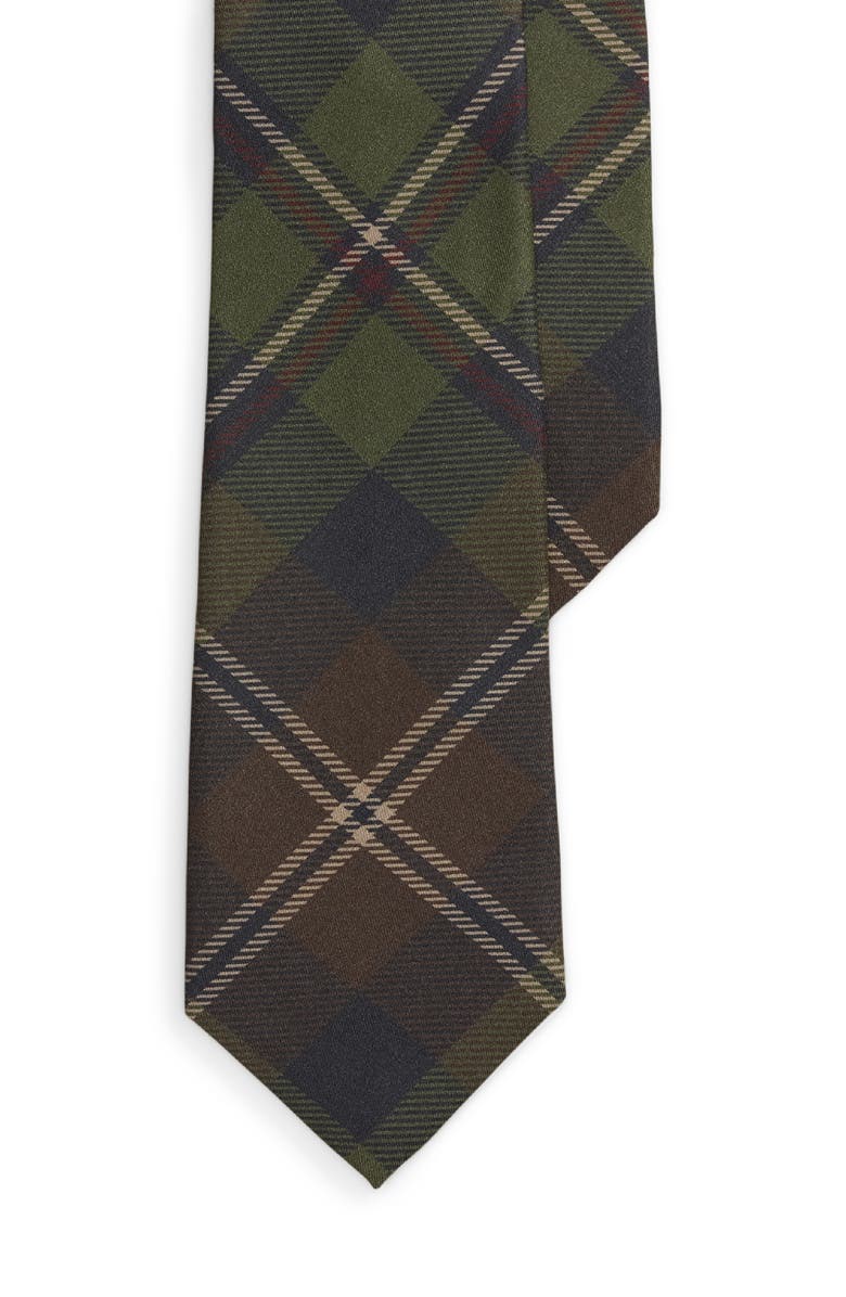 Ralph Lauren Purple Label Standard Plaid Silk Tie, Main, color, Moss Multi