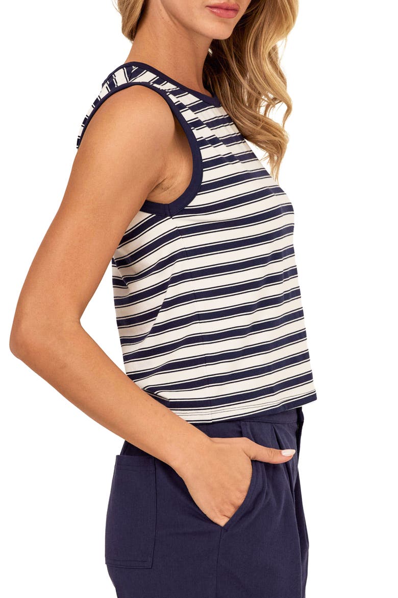 Emilia Stripe Cottage Tank, Alternate, color, WHITE/ STARGAZER