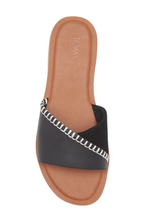 Toms Shea Leather Slide Sandal In Black