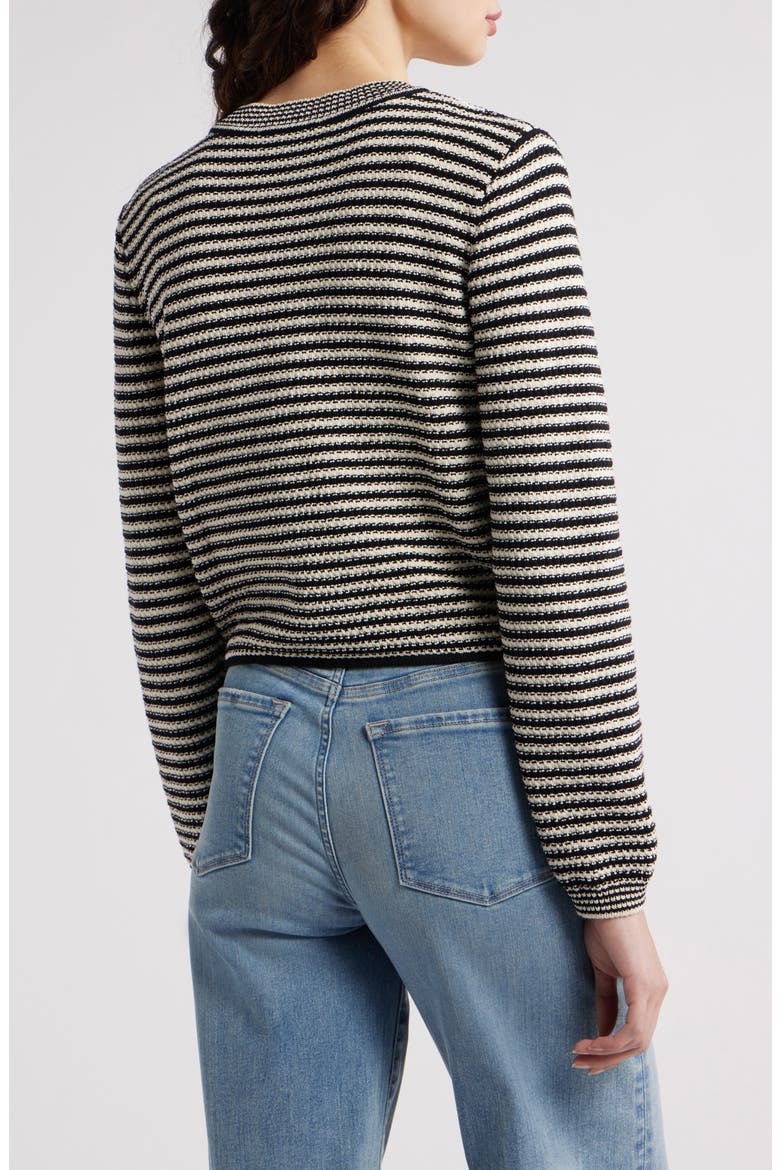 The Court Double Breasted Cardigan, Alternate, color, BLACK MULTI