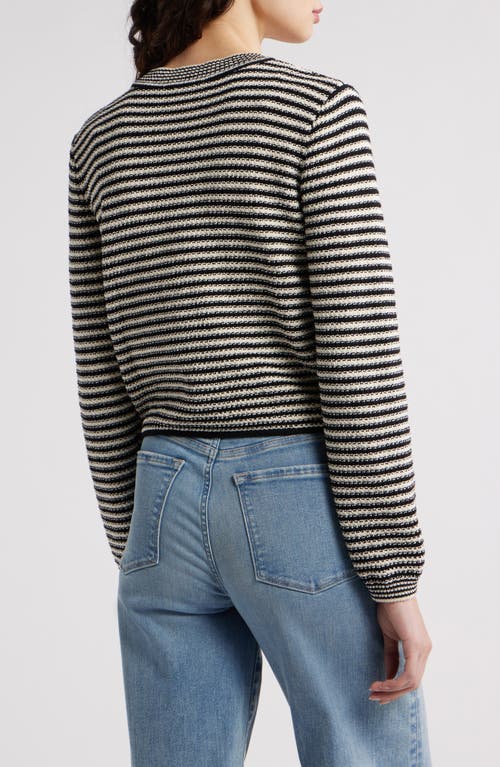 Frame Womens Black Multi The Court Striped Cotton-blend Cardigan In Multi
