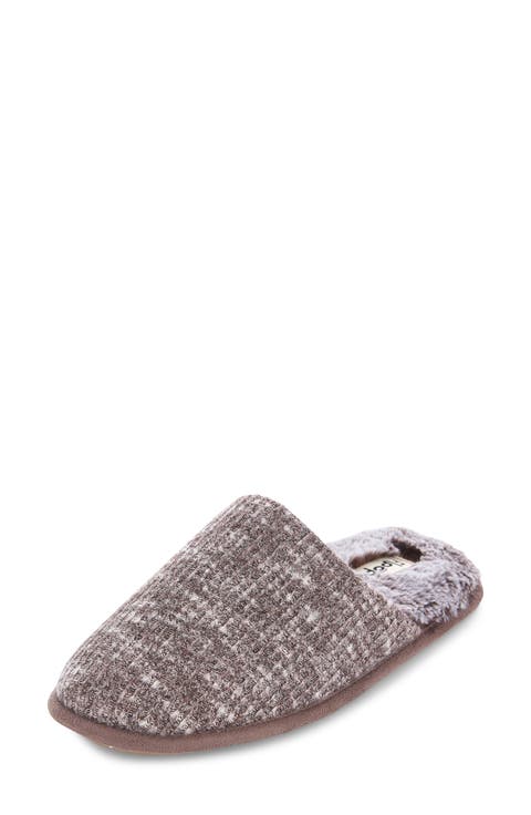 Aurora Knit Scuff Slipper with Faux Fur Lining