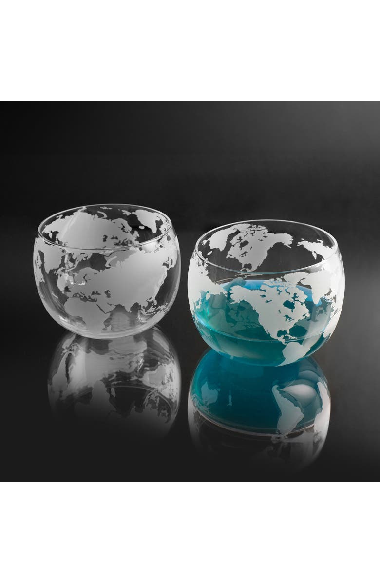 FINAL TOUCH Revolve Globe Glass - Set of 2, Alternate, color, Clear