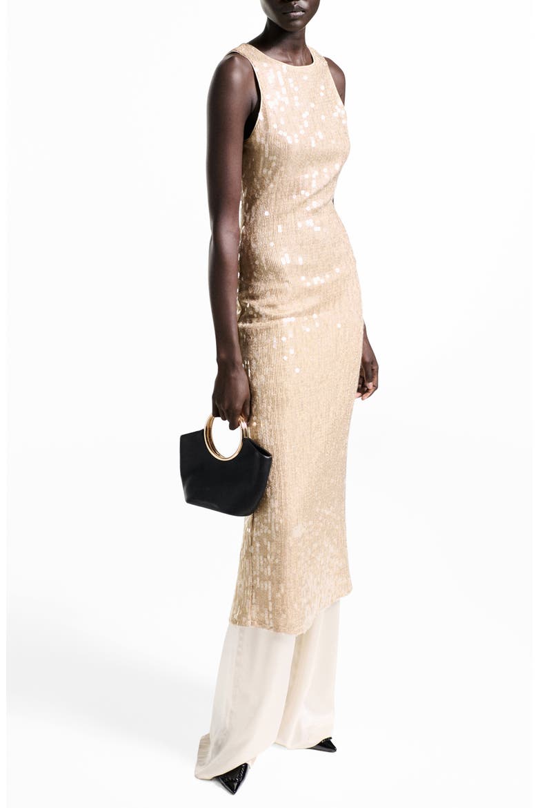 Cutout Sequin Maxi Dress, Main, color, GOLD